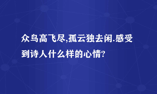 众鸟高飞尽,孤云独去闲.感受到诗人什么样的心情?