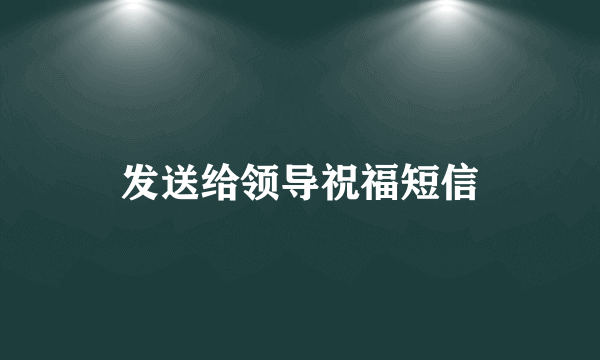 发送给领导祝福短信