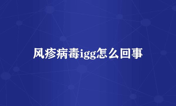 风疹病毒igg怎么回事