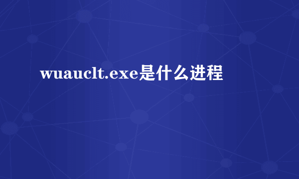 wuauclt.exe是什么进程