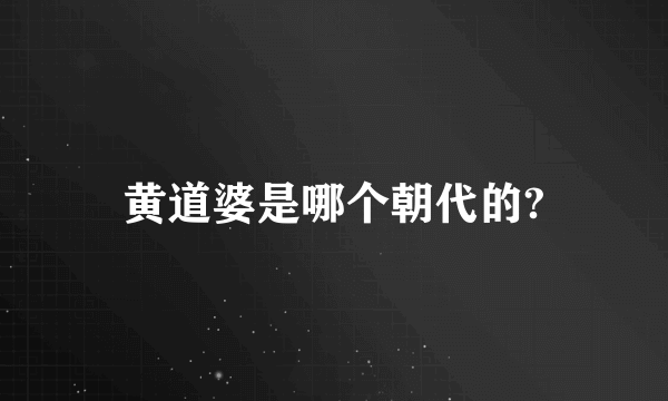 黄道婆是哪个朝代的?