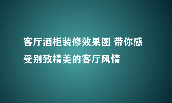 客厅酒柜装修效果图 带你感受别致精美的客厅风情