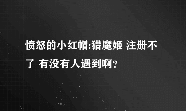 愤怒的小红帽:猎魔姬 注册不了 有没有人遇到啊？