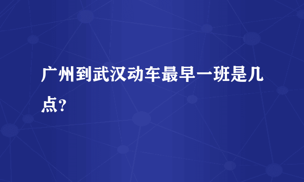 广州到武汉动车最早一班是几点？