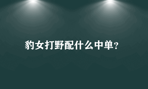 豹女打野配什么中单？