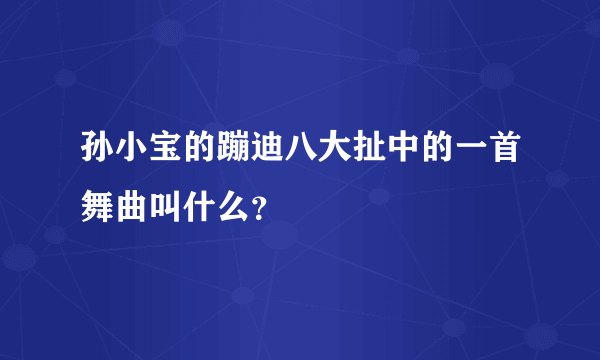 孙小宝的蹦迪八大扯中的一首舞曲叫什么？