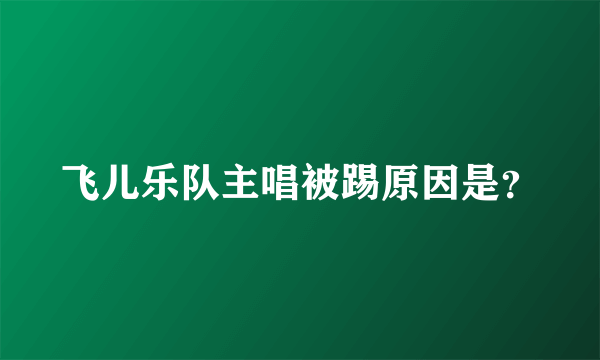 飞儿乐队主唱被踢原因是？