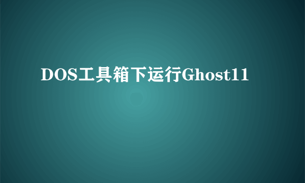 DOS工具箱下运行Ghost11