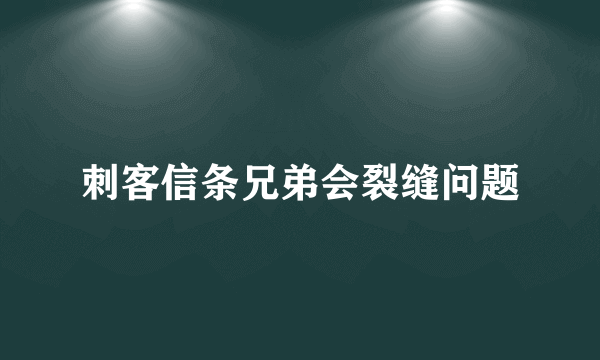 刺客信条兄弟会裂缝问题