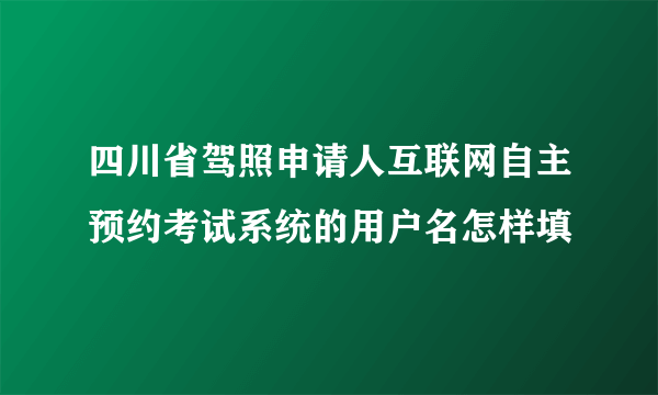 四川省驾照申请人互联网自主预约考试系统的用户名怎样填