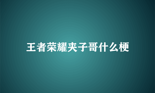 王者荣耀夹子哥什么梗