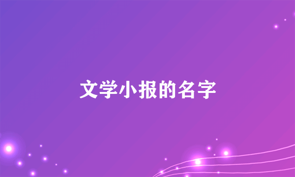 文学小报的名字