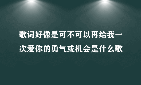 歌词好像是可不可以再给我一次爱你的勇气或机会是什么歌