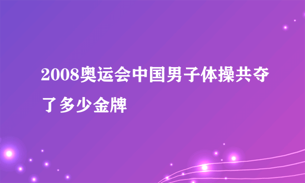 2008奥运会中国男子体操共夺了多少金牌