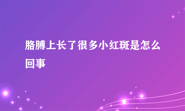 胳膊上长了很多小红斑是怎么回事