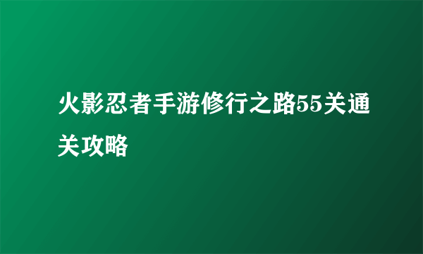 火影忍者手游修行之路55关通关攻略