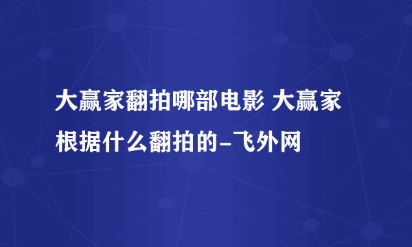 大赢家翻拍哪部电影 大赢家根据什么翻拍的-飞外网