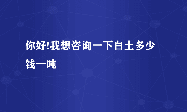 你好!我想咨询一下白土多少钱一吨