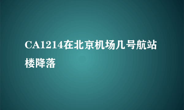 CA1214在北京机场几号航站楼降落