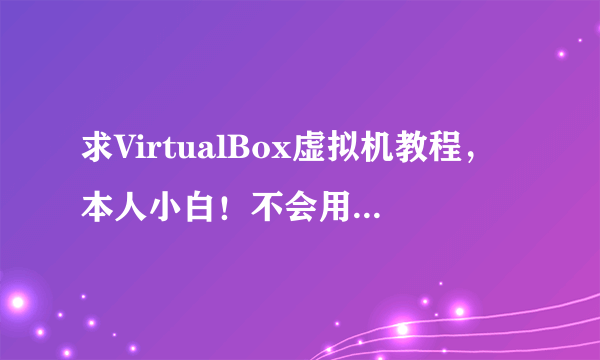 求VirtualBox虚拟机教程，本人小白！不会用这个！求好心人教教我谢谢!