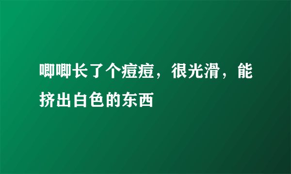 唧唧长了个痘痘，很光滑，能挤出白色的东西