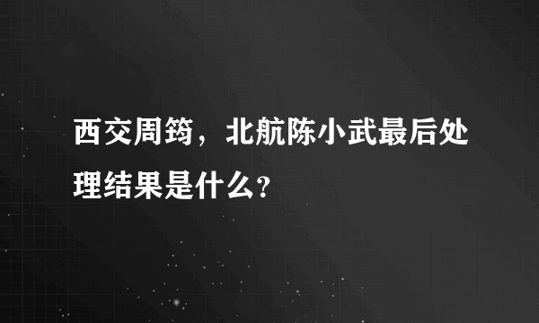 西交周筠，北航陈小武最后处理结果是什么？