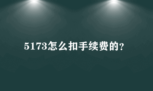 5173怎么扣手续费的？