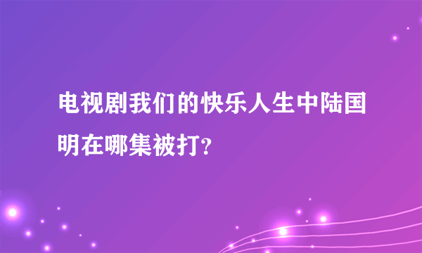 电视剧我们的快乐人生中陆国明在哪集被打？