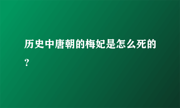 历史中唐朝的梅妃是怎么死的？