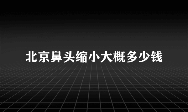 北京鼻头缩小大概多少钱