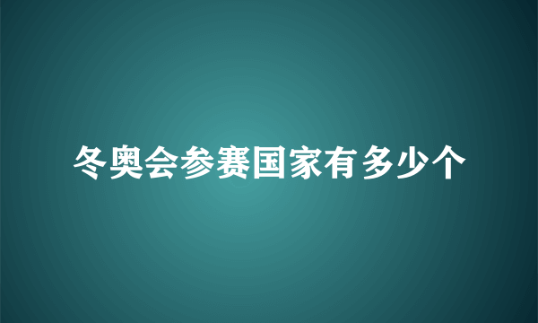 冬奥会参赛国家有多少个