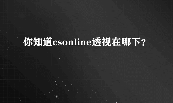 你知道csonline透视在哪下？