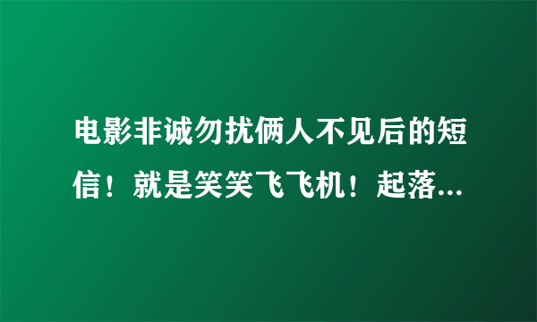 电影非诚勿扰俩人不见后的短信！就是笑笑飞飞机！起落！他回的是什么