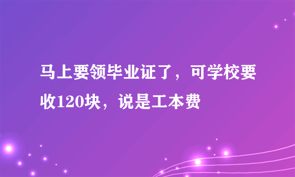 马上要领毕业证了，可学校要收120块，说是工本费