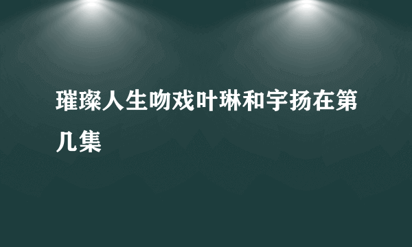 璀璨人生吻戏叶琳和宇扬在第几集