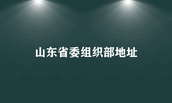 山东省委组织部地址