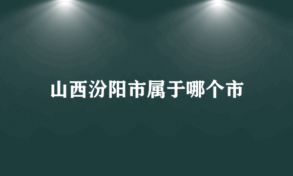 山西汾阳市属于哪个市