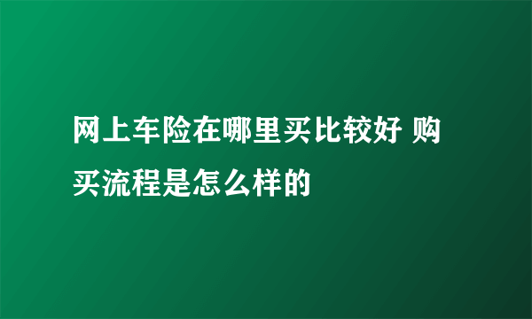 网上车险在哪里买比较好 购买流程是怎么样的