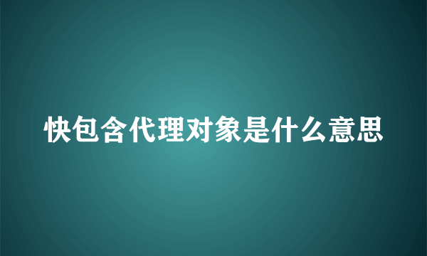 快包含代理对象是什么意思