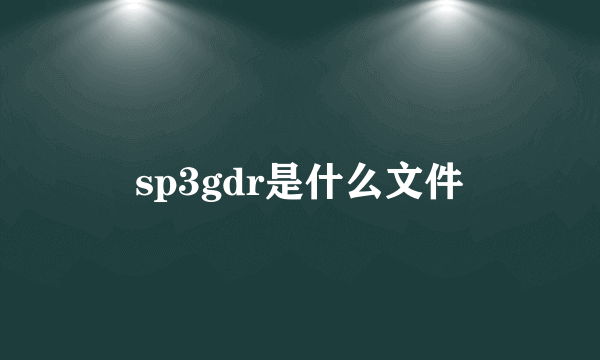 sp3gdr是什么文件