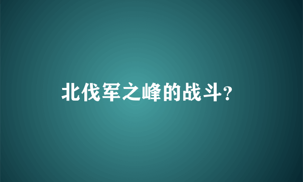 北伐军之峰的战斗？