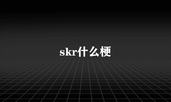 skr什么梗