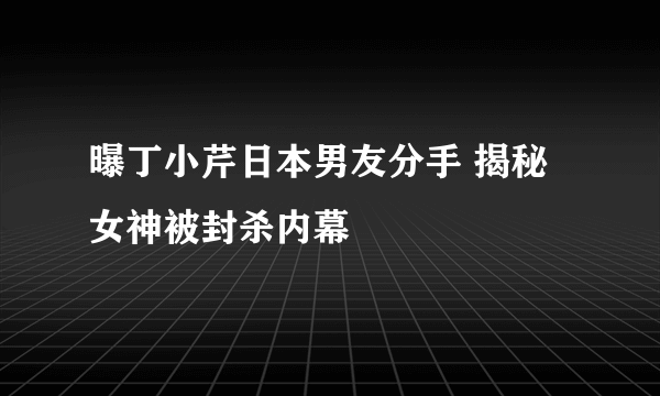 曝丁小芹日本男友分手 揭秘女神被封杀内幕