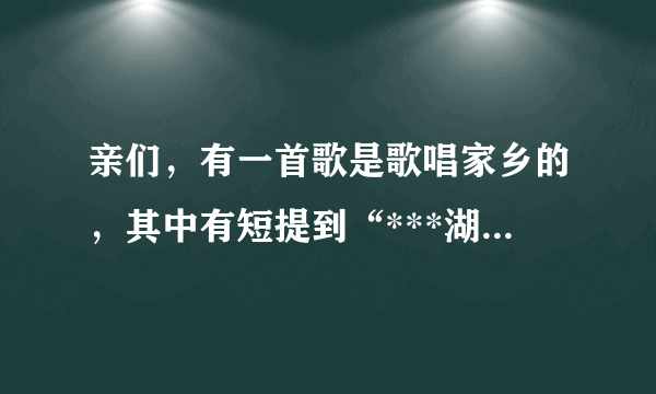 亲们，有一首歌是歌唱家乡的，其中有短提到“***湖畔**？