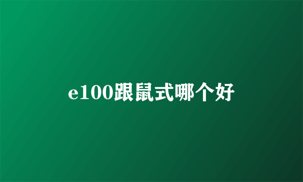 e100跟鼠式哪个好