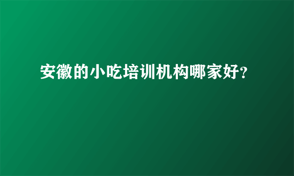 安徽的小吃培训机构哪家好？