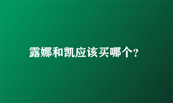 露娜和凯应该买哪个？