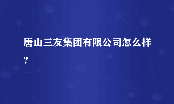 唐山三友集团有限公司怎么样？