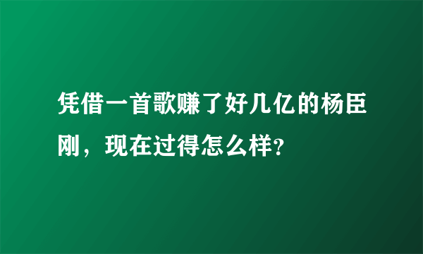 凭借一首歌赚了好几亿的杨臣刚，现在过得怎么样？