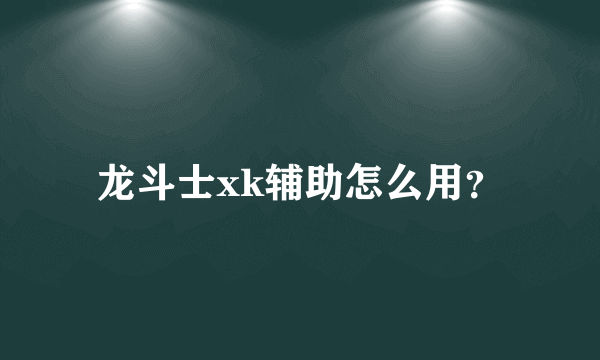 龙斗士xk辅助怎么用？